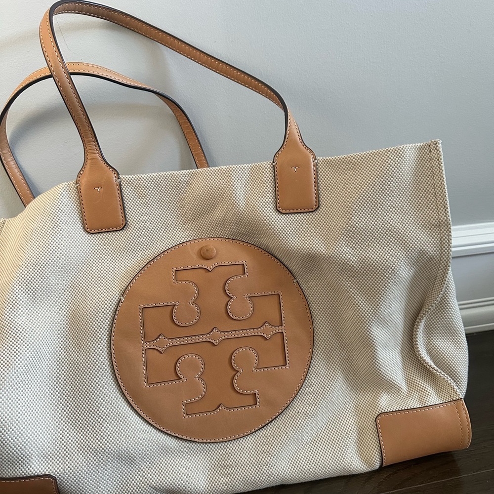 Tory Burch Tan and Cream Tote Bag